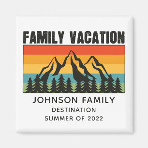 Aimant Custom Family Vacation Mountains Randonnée Camping