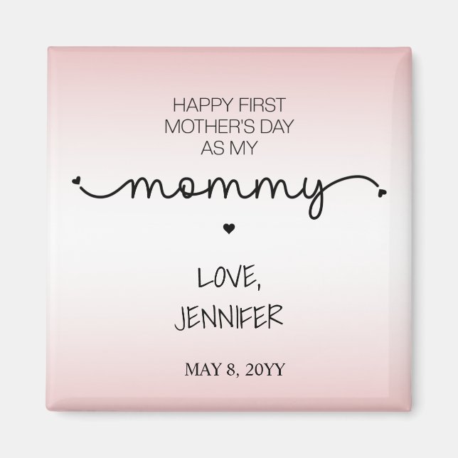 Aimant Custom First Mother's Day New Mommy Keepsaké Cadea (Devant)