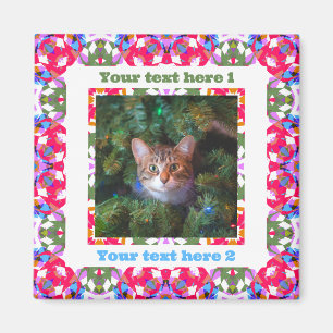 Aimant Custom Fun Jolly Red Festive Noël cadeau photo