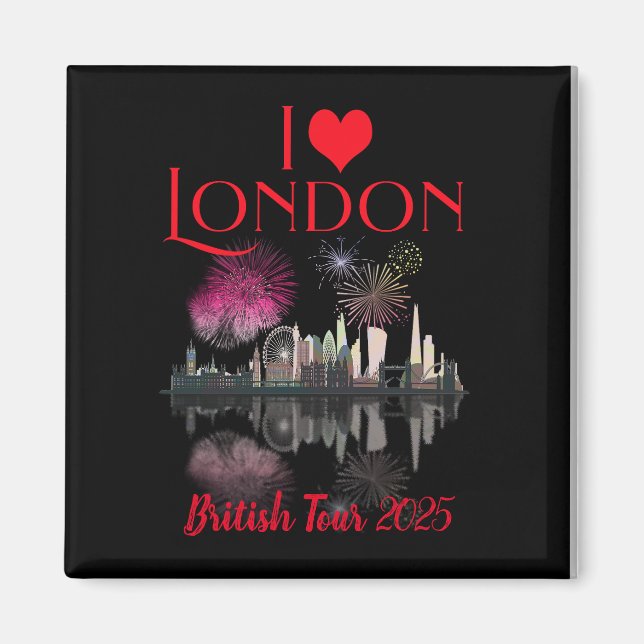 Aimant Custom I Love London Skyline Coronation Souvenir (Devant)