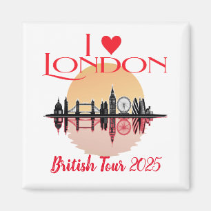 Aimant Custom I Love London Skyline Coronation Souvenir