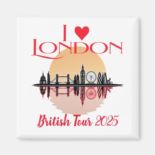 Aimant Custom I Love London Skyline Coronation Souvenir (Devant)