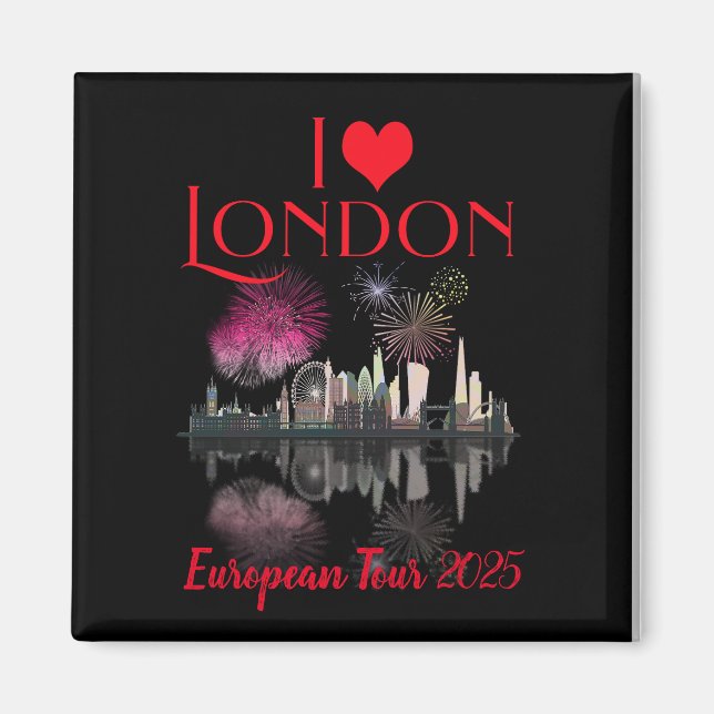 Aimant Custom I Love London Skyline King Coronation (Devant)