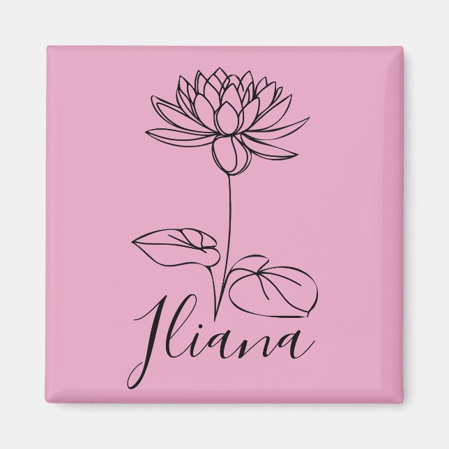 Aimant Custom Juillet Eau Lily Cadeau Fleur de naissance  (Devant)