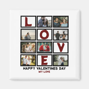 Aimant Custom Love Happy Valentines Day 8 Collage photo
