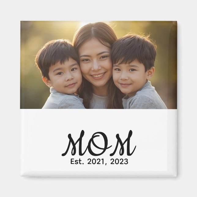 Aimant Custom Mom Established Modern Script Photo (Devant)
