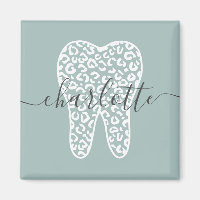 Custom Name Dental Leopard Print Tooth Gift