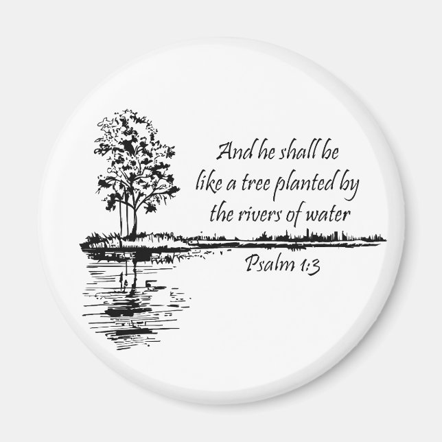 Aimant Custom Name Encouraging Scripture Psalm 1:3  (Devant)