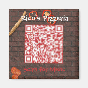 Aimant Custom Pizzeria Menu QR Code