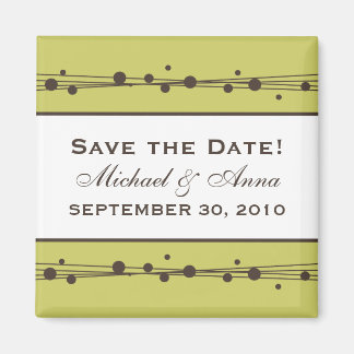 Aimant : custom : Retro Dots & Staw Enregistrer la date M