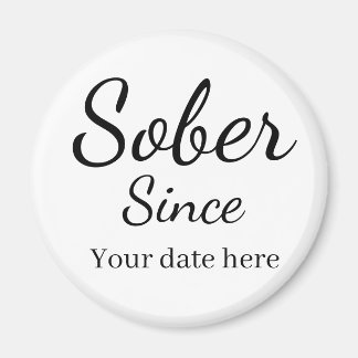 Aimant Custom “Sober Since” Keychain - Sobriety Date 