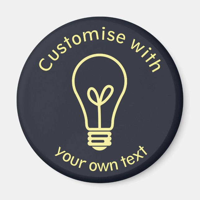 Aimant Custom Text Light Bulb Icon Bright Idea (Devant)