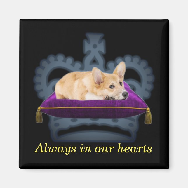 Aimant Customizable Queen corgi cushion crown (Devant)