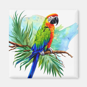 Aimant Cute AI Généré Macaw Parrot