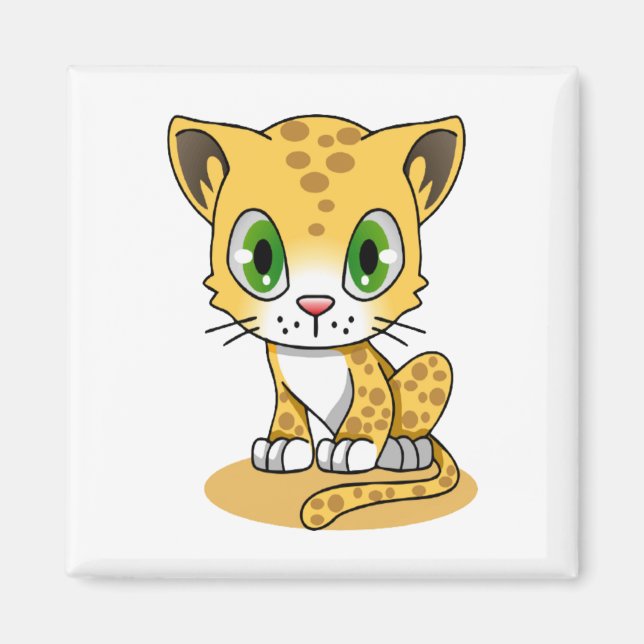 Aimant Cute Animated leopard (Devant)