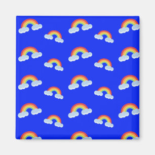 Aimant Cute arc-en-ciel avec Motif nuages