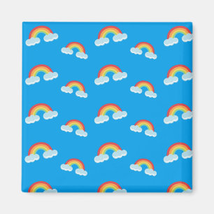 Aimant Cute arc-en-ciel avec Motif nuages