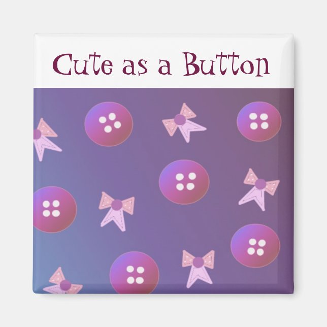 Aimant Cute as a Button - Pink and Purple (Devant)