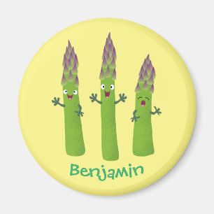 Aimant Cute asperges chantant un trio végétal dessin anim