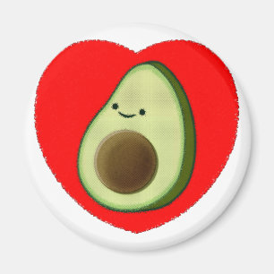 Aimant Cute Avocado Dans Le Coeur Rouge
