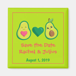 Aimant Cute Avocados Sauvez la date