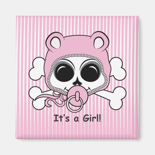 Aimant Cute Baby Girl Skull (Devant)