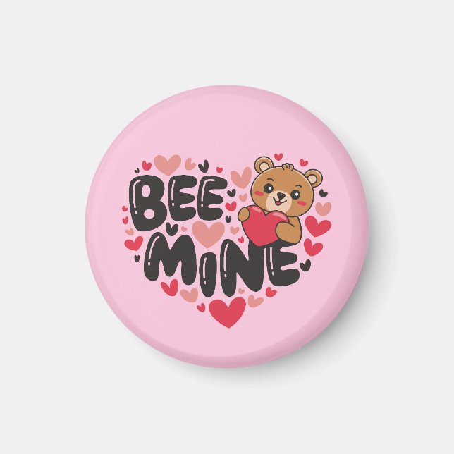 Aimant Cute Bee Mine Teddy Bear Valentine's Day (Devant)