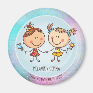 Aimant Cute BFF Besties Kawaii Toxits for Girls Friends