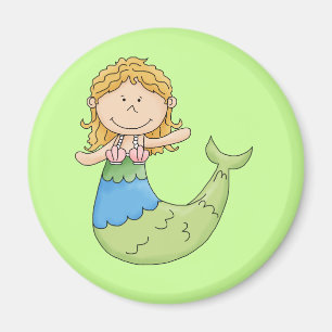Aimant Cute Blond Mermaid Girl Poisson Design