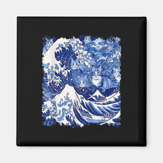 Aimant Cute Blue Chats Vague Pour Kamala Funny Blue Vague (Devant)