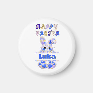 Aimant Cute Boy Easter Bunny Personalize
