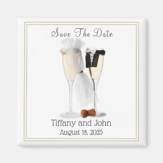 Aimant Cute Bride et Groom vin Enregistrer l'aimant de da
