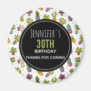 Aimant Cute Cactus Nature Succulents Merci Motif