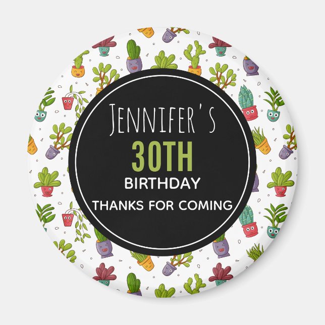 Aimant Cute Cactus Nature Succulents Merci Motif (Devant)