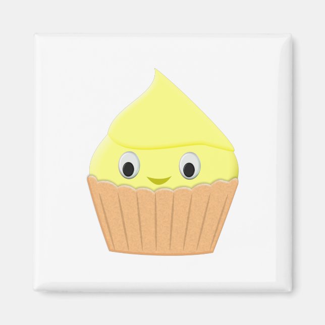 Aimant Cute Cartoon Citron Cupcake (Devant)