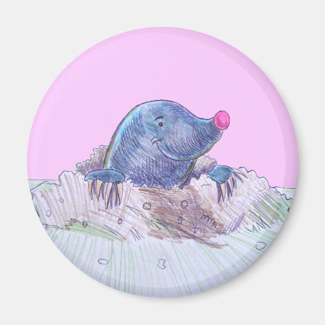 Aimant Cute Cartoon Mole et Molehill (Devant)