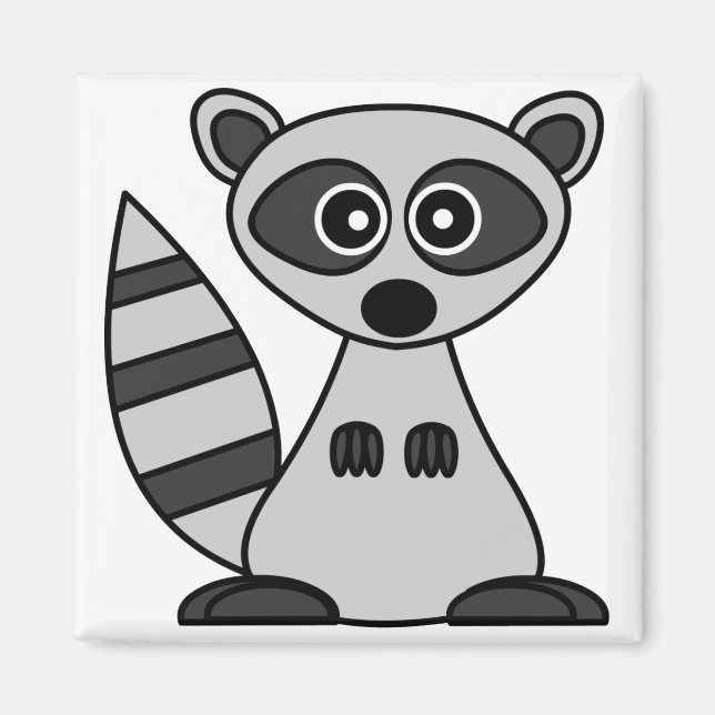 Aimant Cute Cartoon Raccoon (Devant)