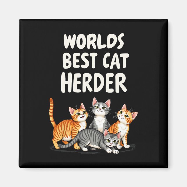 Aimant Cute Cat Maman Mondes Meilleur Herder de Chat Drôl (Devant)