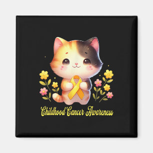Aimant Cute Cat tenant le ruban Sensibilisation au cancer