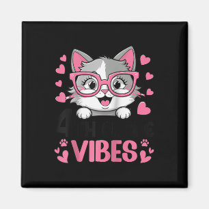Aimant Cute Cat Vibes de 4e année tenues pour les filles-
