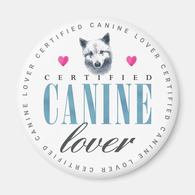 Aimant Cute Certified Canine Lover Samoyed (Devant)