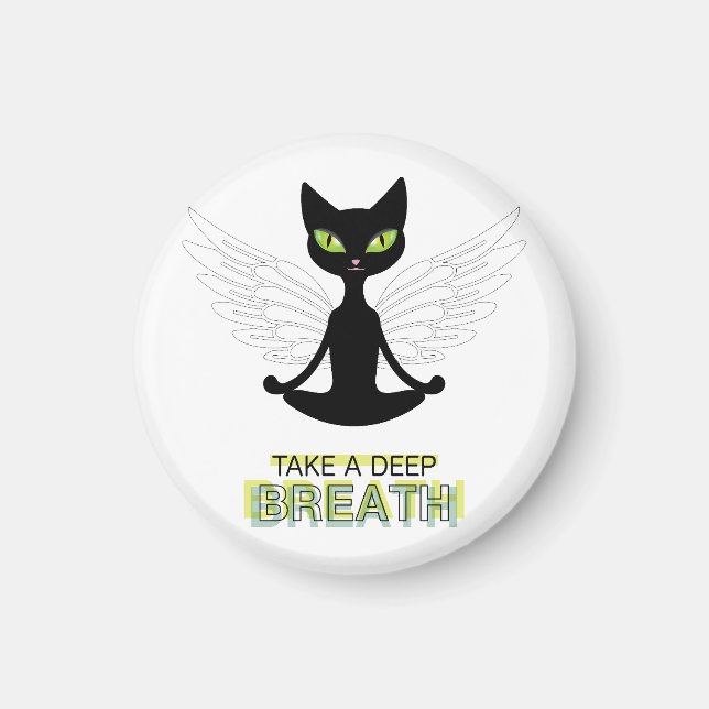 Aimant Cute Chat Faire Du Yoga (Devant)