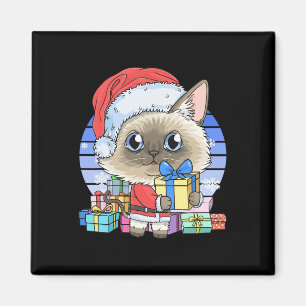 Aimant Cute chat siamois Santa Claus Noël Noël Noël Noël