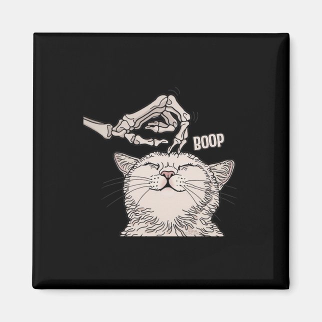 Aimant Cute Chat Squelette Halloween Femme Animaux de com (Devant)