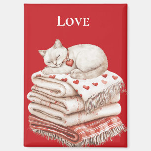 Aimant Cute chat sur couvertures