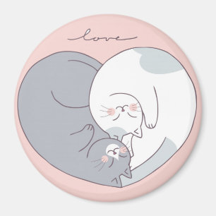 Aimant Cute Chats En Amour