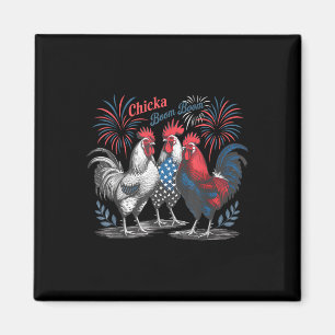 Aimant Cute Chicka Boom Boom Drôle Poulet 4 juillet Pa