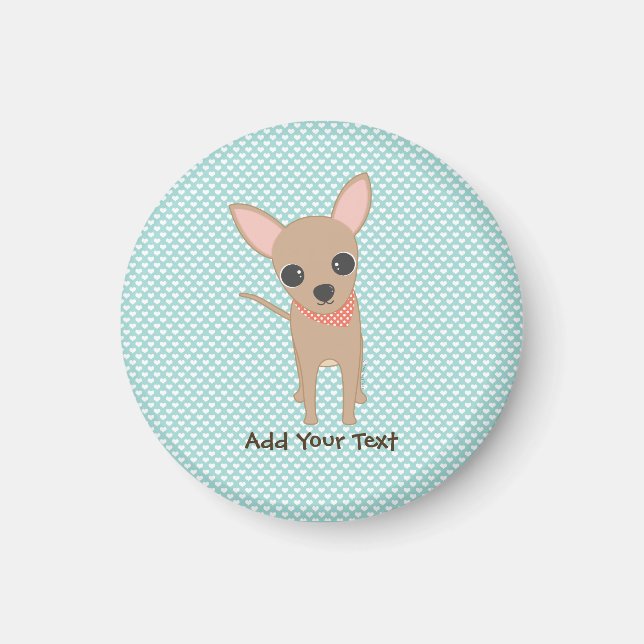 Aimant Cute Chihuahua Personalized School  (Devant)