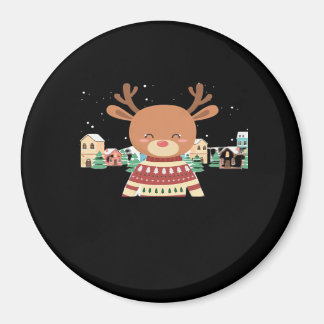 Aimant Cute Christmas Deer Minimal Design 
