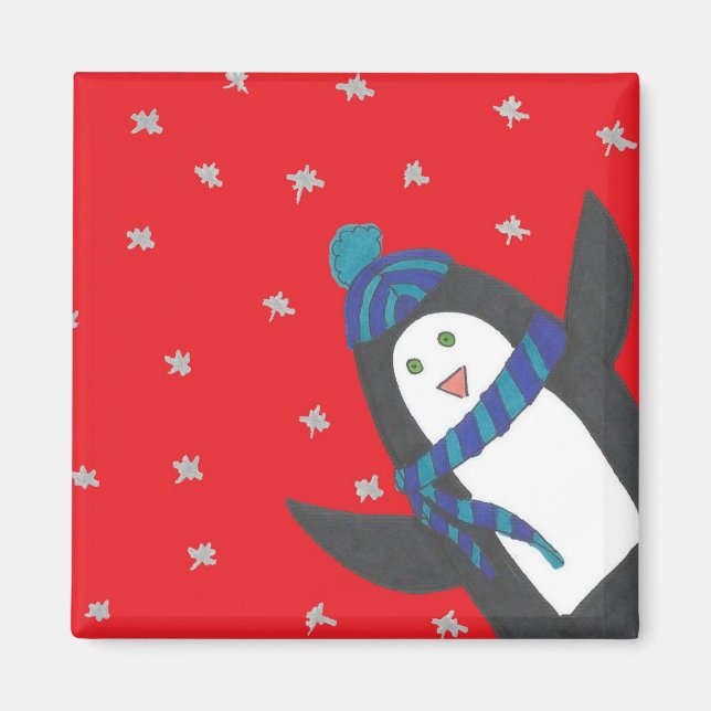 Aimant Cute Christmas Penguin (Devant)